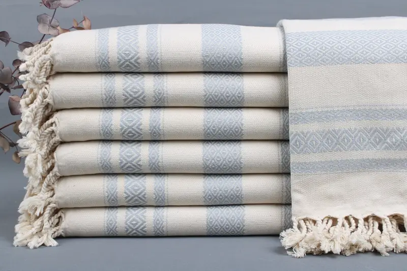 Personalized Turkish Towel Organic Cotton Beige, 36x71 Inches