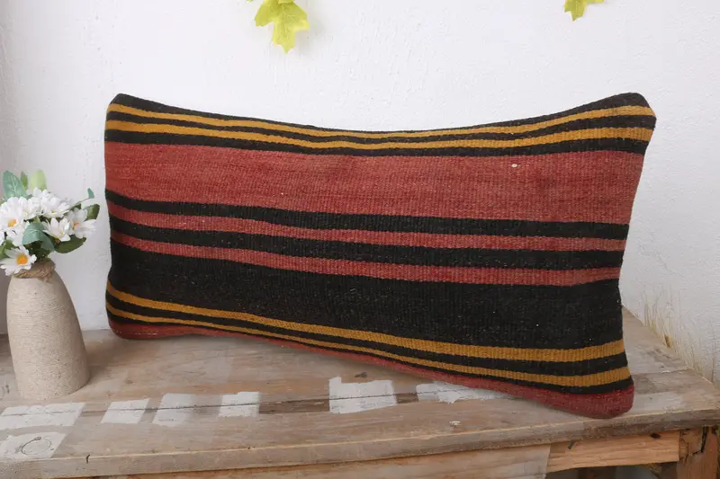 12x24 Red Cushion Cover, Cushion, Interior Designer Pillow, Bohemian Cushion Pillow Sham, Vintage Kilim Throw Pillow, Throw Kilim Pillow - 4