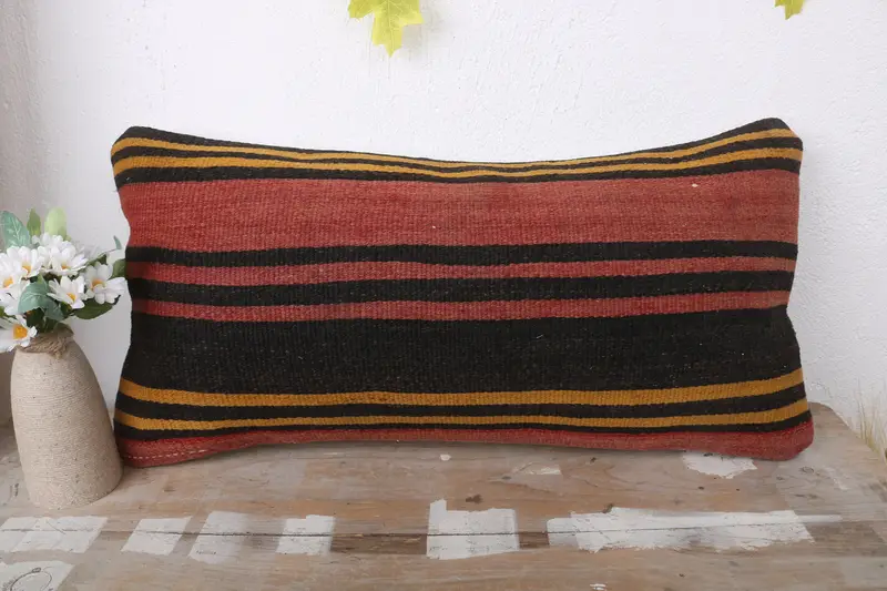 12x24 Red Cushion Cover, Cushion, Interior Designer Pillow, Bohemian Cushion Pillow Sham, Vintage Kilim Throw Pillow, Throw Kilim Pillow - 2