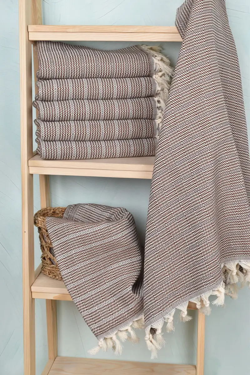 Quick-dry peshtemal, 70x40 Cotton Striped Towel, Embroidered Towel, Sand-Resistant Peshtemal, Bride Gift, Scarf Towel, Wedding Gifts Towel - 3