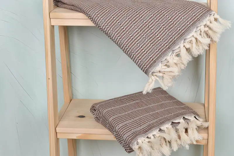 Quick-dry peshtemal, 70x40 Cotton Striped Towel, Embroidered Towel, Sand-Resistant Peshtemal, Bride Gift, Scarf Towel, Wedding Gifts Towel - 5
