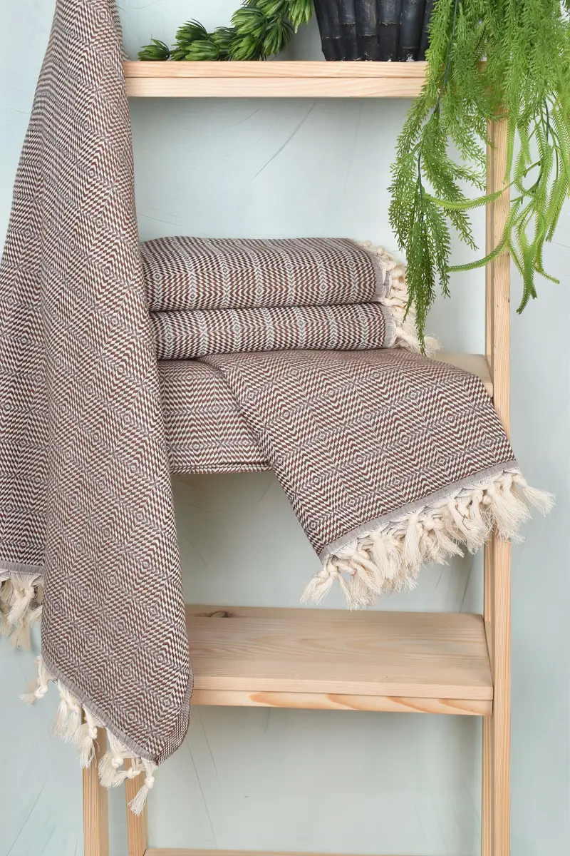 Quick-dry peshtemal, 70x40 Cotton Striped Towel, Embroidered Towel, Sand-Resistant Peshtemal, Bride Gift, Scarf Towel, Wedding Gifts Towel - 6