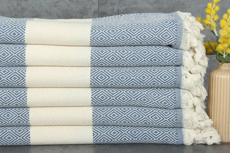 Bridesmaid Petrol Blue Towel, Petrol Blue Organic Cotton Towel, 40x71 Inches