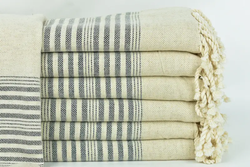 Personalized Wedding Gift For Couple, Quick-dry peshtemal, Peshtemal Towel USA, 68x40 Linen Striped Towel, Bridal Shower Gift, Gift For Him - 1