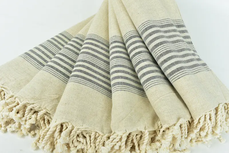 Personalized Wedding Gift For Couple, Quick-dry peshtemal, Peshtemal Towel USA, 68x40 Linen Striped Towel, Bridal Shower Gift, Gift For Him - 4