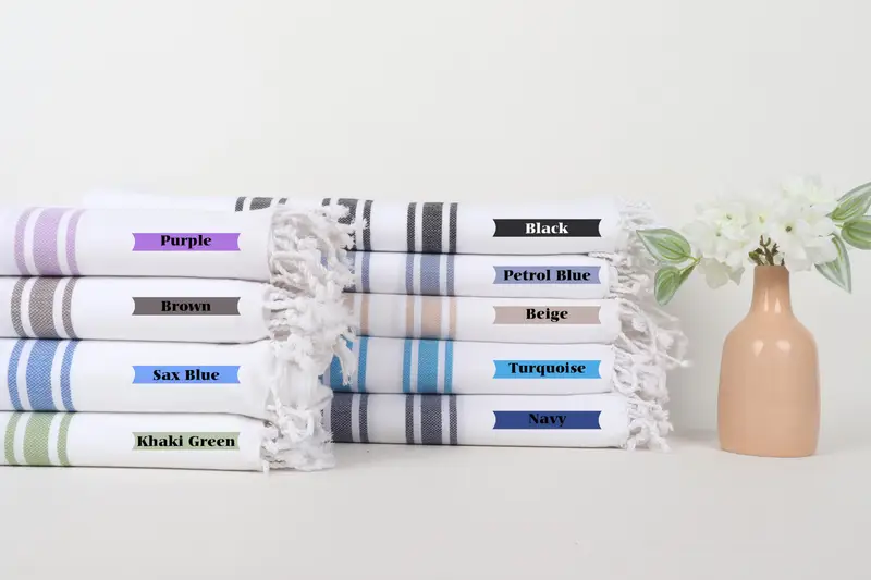 Bachelorette Party Gifts Bridesmaids, Best Friend Gift, Turkish hand towel, 70x40 Cotton Striped Towel, Handmade Gift, Guest Towel, Monogram Towels - 1