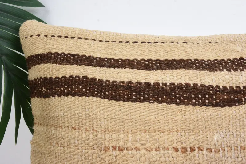Pillow Sham, Art Deco Pillow Case, 12x12 Beige Cushion Case, Ethnical Kilim Rug Pillow, Accent Cushion, Turkish Kilim Pillow, Vintage Kilim Pillow - 2