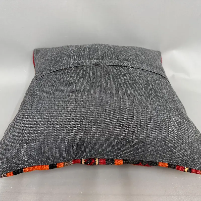 Outdoor Throw Pillow Sham, Ethnical Kilim Rug Pillow, Pillow, Bench Pillow Case, 18x18 Orange Pillow, Vintage Kilim Pillow, Throw Kilim Pillow - 7