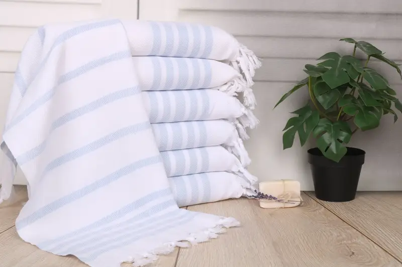 Baby Blue Cotton Hand Towel Turkish Tea Towel 36x24 inches