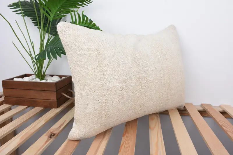 Throw Kilim Pillow, Kilim Cushion Sham, Cushion Cover, Vintage Throw Pillow Cover, Vintage Pillow, Luxury Pillow, 16x24 White Pillow Sham - 4