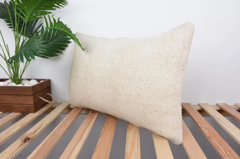 Throw Kilim Pillow, Kilim Cushion Sham, Cushion Cover, Vintage Throw Pillow Cover, Vintage Pillow, Luxury Pillow, 16x24 White Pillow Sham - 5