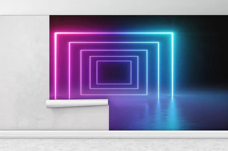 Custom Wall Paper,3d Wall Paper,Light Bridge Wall Painting,Light Portal Wall Print,Modern Wall Paper,Another Dimension Wallpaper, - 1