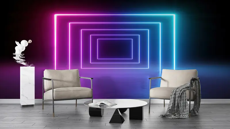 Custom Wall Paper,3d Wall Paper,Light Bridge Wall Painting,Light Portal Wall Print,Modern Wall Paper,Another Dimension Wallpaper, - 4