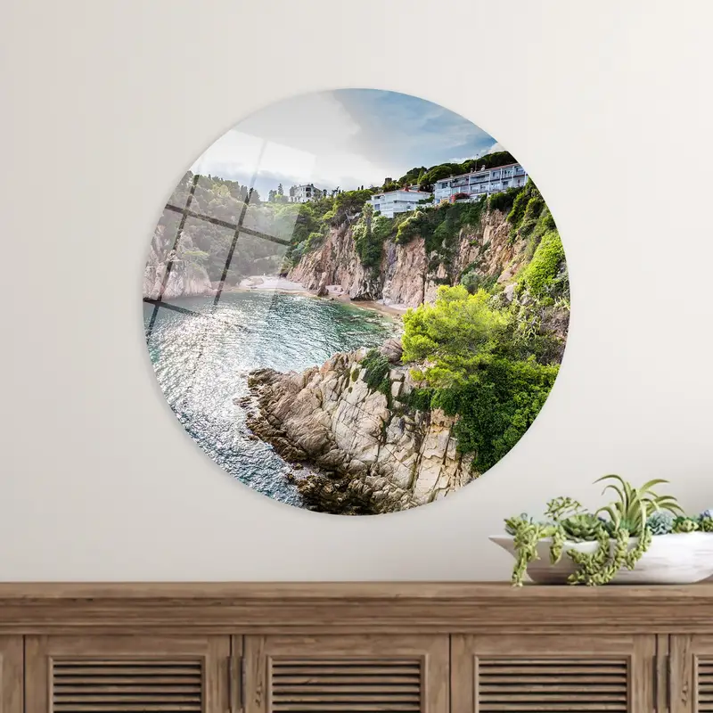 Canvas Print: Costa Brava's Green & Blue Seascape