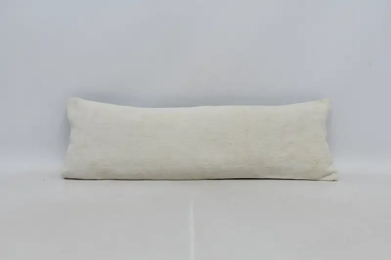 Patio Cushion Cover, Ethnical Kilim Rug Pillow, Pillow Sham, Pillow for Couch, Decorative Cushion, Vintage Pillow, 12x36 Beige Pillow Cover - 1