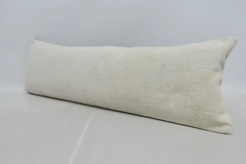 Patio Cushion Cover, Ethnical Kilim Rug Pillow, Pillow Sham, Pillow for Couch, Decorative Cushion, Vintage Pillow, 12x36 Beige Pillow Cover - 4