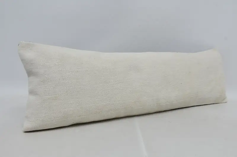 Patio Cushion Cover, Ethnical Kilim Rug Pillow, Pillow Sham, Pillow for Couch, Decorative Cushion, Vintage Pillow, 12x36 Beige Pillow Cover - 3