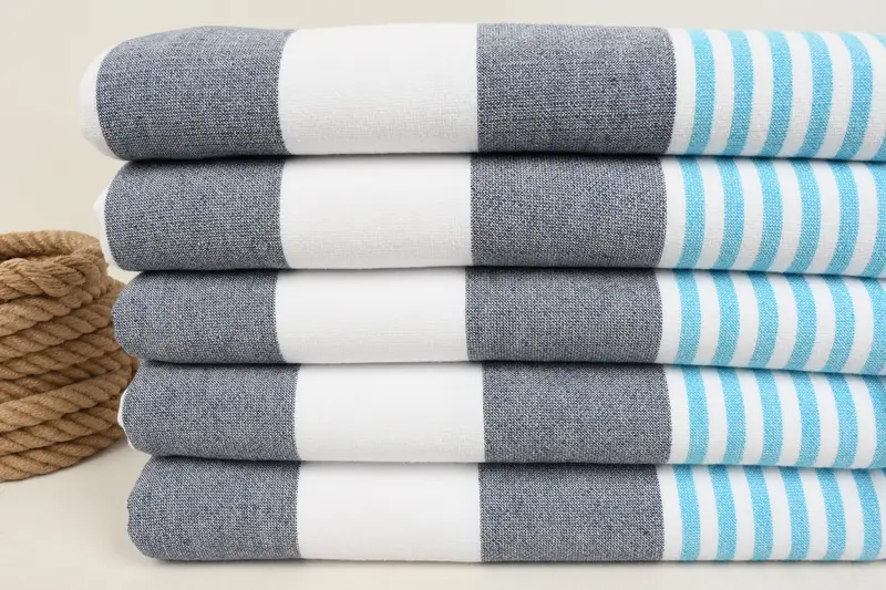 Bridesmaid Towel, Gifts For Him, Grandma Gift, Bridal Shower Favors, Luxury towel, Beach Towel Personalized, 68x36 Cotton Striped Terry Towel - 2