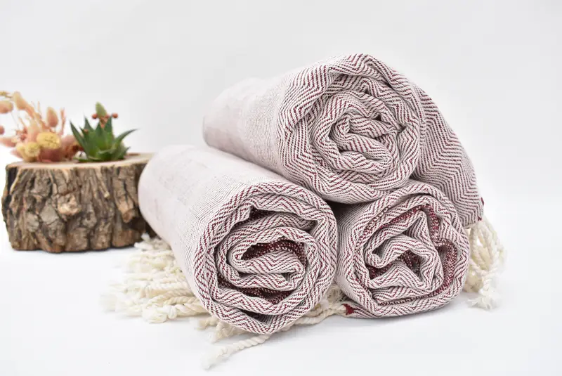 Monogramlı plaj havlu, onun için yıldönümü hediyesi, 68x40 pamuklu balıksırtı havlu, bekarlığa veda hediyeleri, eve taşınma hediyesi, büyük Türk havlu - 6