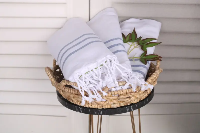Bathroom Towels, Monogram Towels, Turkish Hand Towel, Personalized Kitchen Towel, Gifts For Him, Best Friend Gift Ideas, 40x20 Cotton Striped Towel - 5