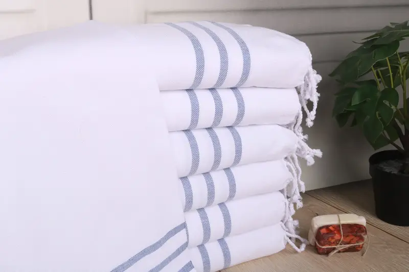 Bathroom Towels, Monogram Towels, Turkish Hand Towel, Personalized Kitchen Towel, Gifts For Him, Best Friend Gift Ideas, 40x20 Cotton Striped Towel - 1