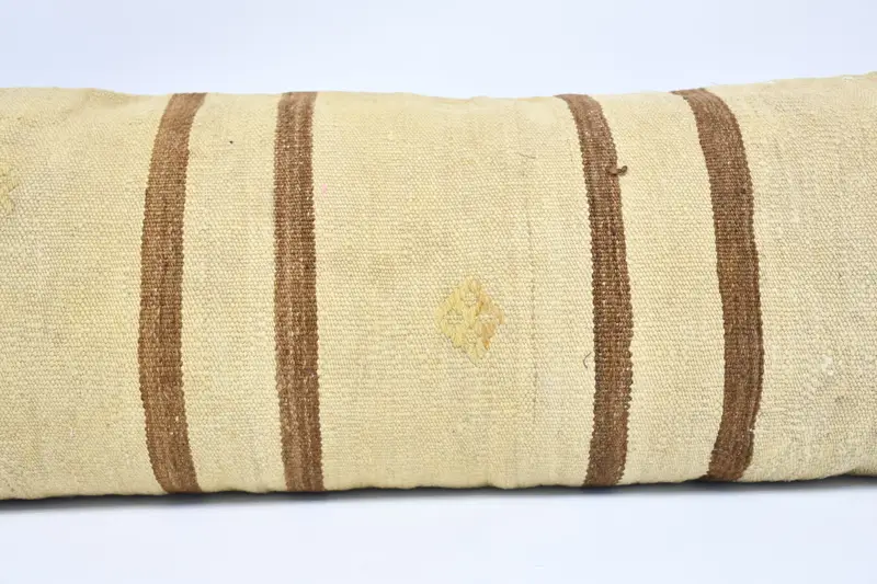 Pillow for Couch, Handmade Kilim Cushion, One Of A Kind Cushion Cover, 16x48 Beige Pillow Case, Antique Pillows, Pillow Case, Nomadic Cushion Cover - 2
