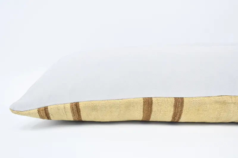 Pillow for Couch, Handmade Kilim Cushion, One Of A Kind Cushion Cover, 16x48 Beige Pillow Case, Antique Pillows, Pillow Case, Nomadic Cushion Cover - 6
