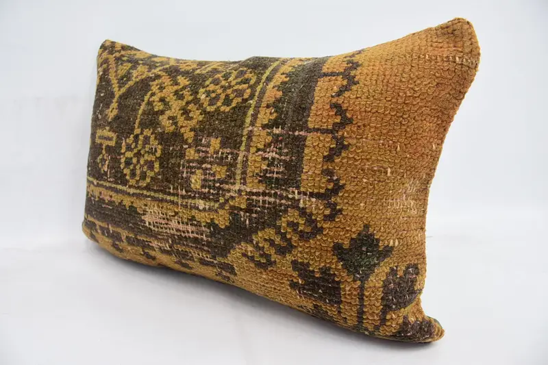 Pillow for Sofa, Armchair Pillow, Muted Cushion Case, Boho Pillow, Pillow Cover, Aztec Cushion Case, 16x24 Brown Cushion Case, Kilim Cushion Sham - 4