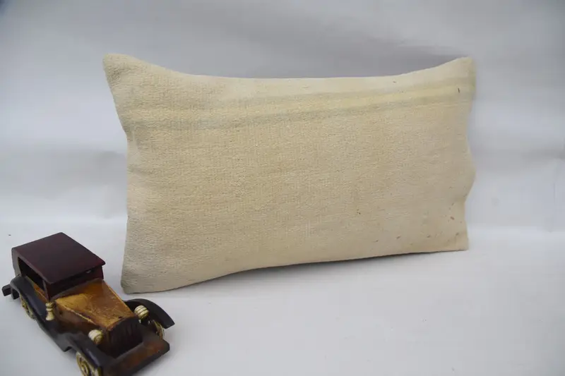 12x20 Beige Cushion Cover, Cushion, Accent Pillow, Indoor Cushion Cover, Boho Pillow, Kilim Cushion Sham, Handmade Kilim Cushion - 2