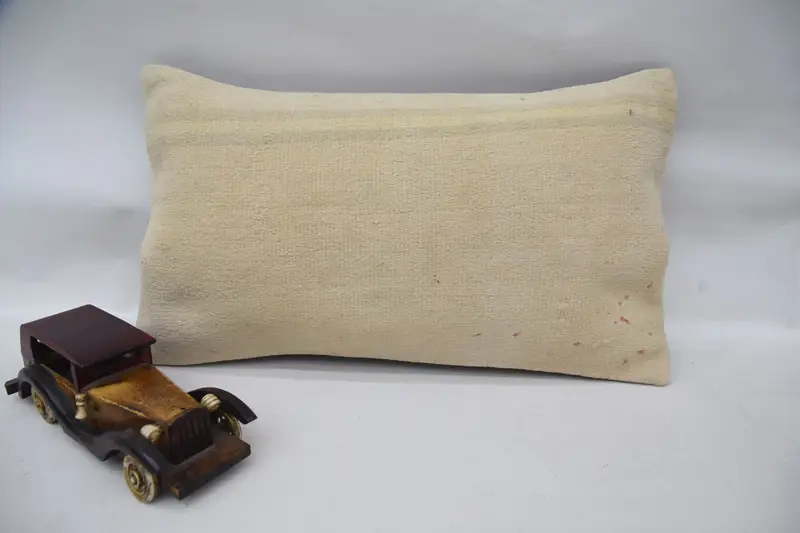 12x20 Beige Cushion Cover, Cushion, Accent Pillow, Indoor Cushion Cover, Boho Pillow, Kilim Cushion Sham, Handmade Kilim Cushion - 4