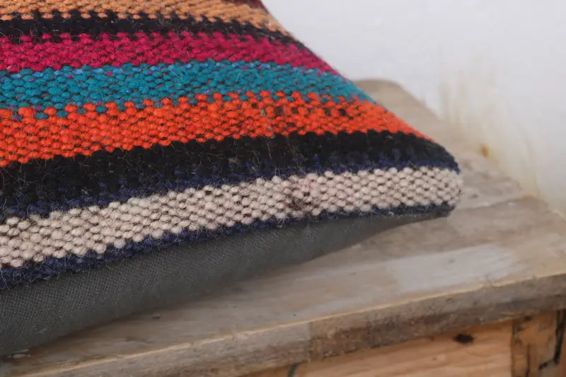 Boho Pillow, Vintage Pillow, Accent Throw Cushion Case, Outdoor Patio Cushion, 12x24 Orange Pillow Sham, Pillow Cover, Kilim Cushion Sham - 6