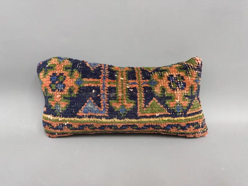 8x16 Blue Cushion, Neutral Throw Pillow Case, Cushion Case, Boho Pillow Sham Cover, Handmade Kilim Cushion, Kilim Pillow Cover - 4