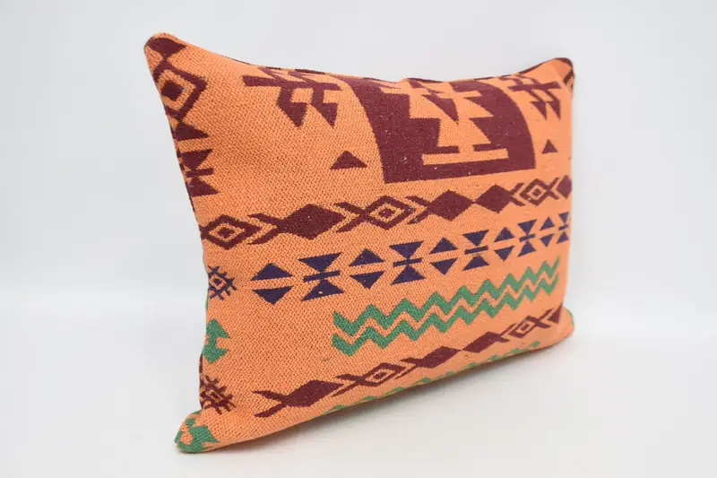 Turkish Pillow, Custom Pillow Sham, Vintage Pillow, Pillow Sham, 20x28 Orange Pillow Cover, Art Deco Pillow Sham, Turkish Kilim Pillow - 3