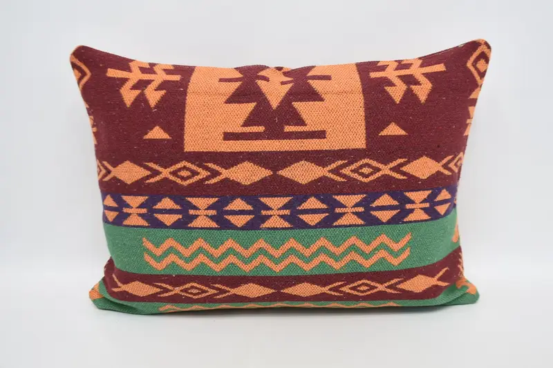 Turkish Pillow, Custom Pillow Sham, Vintage Pillow, Pillow Sham, 20x28 Orange Pillow Cover, Art Deco Pillow Sham, Turkish Kilim Pillow - 5