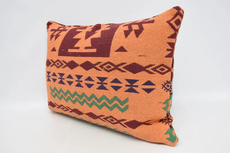 Turkish Pillow, Custom Pillow Sham, Vintage Pillow, Pillow Sham, 20x28 Orange Pillow Cover, Art Deco Pillow Sham, Turkish Kilim Pillow - 4