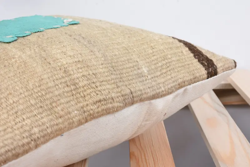 Cushion Cover, Kilim Cushion Sham, Lounge Throw Cushion Cover, Ethnical Kilim Rug Pillow, Boho Pillow Sham Cover, 12x12 Beige Cushion Cover - 7