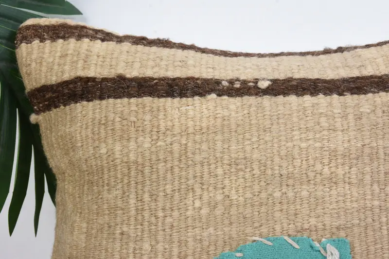 Cushion Cover, Kilim Cushion Sham, Lounge Throw Cushion Cover, Ethnical Kilim Rug Pillow, Boho Pillow Sham Cover, 12x12 Beige Cushion Cover - 2