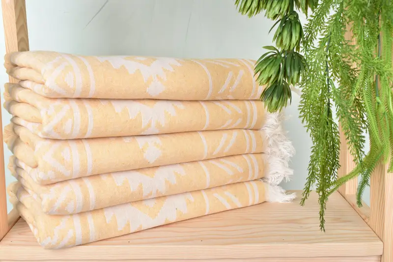 Spa Gift Towel, Hammam towel, 74x40 Cotton Geometric Towel, Valentines Day Gift For Him, Quick-dry towel, Turkish Bath Towel Set, Gift For Her - 3