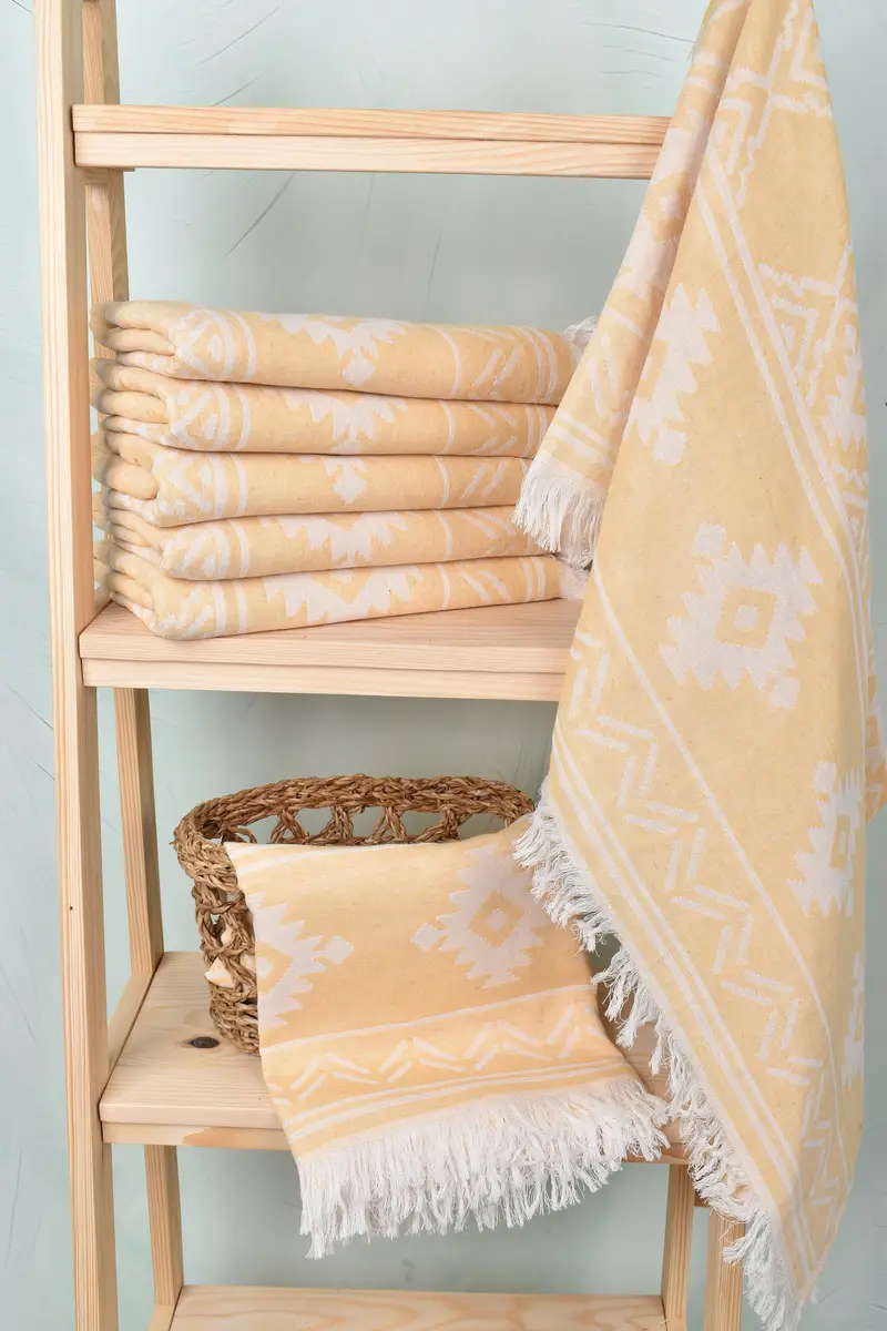 Spa Gift Towel, Hammam towel, 74x40 Cotton Geometric Towel, Valentines Day Gift For Him, Quick-dry towel, Turkish Bath Towel Set, Gift For Her - 4