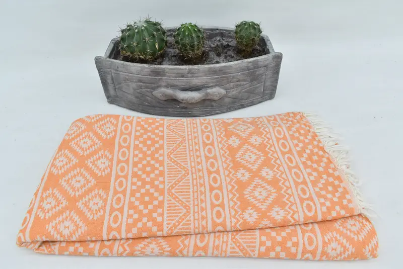 68x36 Cotton Geometric Towel, Wedding Favors, Bridesmaid Towel, Custom Bath Towel, Travel towel, Employee Gifts, Absorbent Turkish towel, Yoga Towel - 4