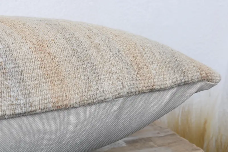 Sustainable Cushion, Pillow for Couch, Designer Throw Pillow, Vintage Kilim Pillow, 16x24 Beige Pillow Case, Ethnical Kilim Rug Pillow, Pillow Cover - 6