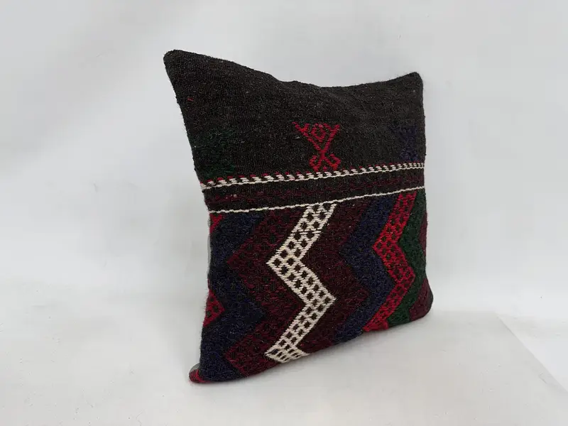 Bolster Pillow, Home Decor Pillow, 24x24 Red Cushion, Vintage Kilim Pillow, Nautical Throw Pillow, Cushion Case, Interior Designer Pillow - 3