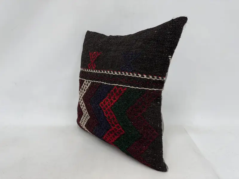 Bolster Pillow, Home Decor Pillow, 24x24 Red Cushion, Vintage Kilim Pillow, Nautical Throw Pillow, Cushion Case, Interior Designer Pillow - 4