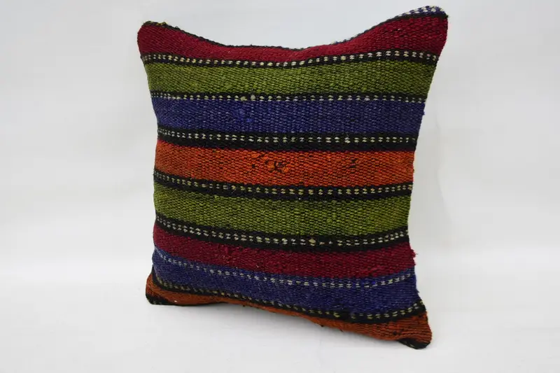 Interior Designer Pillow, Decorative Bolster Cushion, Antique Pillows, Pillow Cover, 12x12 Blue Pillow, Turkish Pillow, Pet Cushion Cover - 3