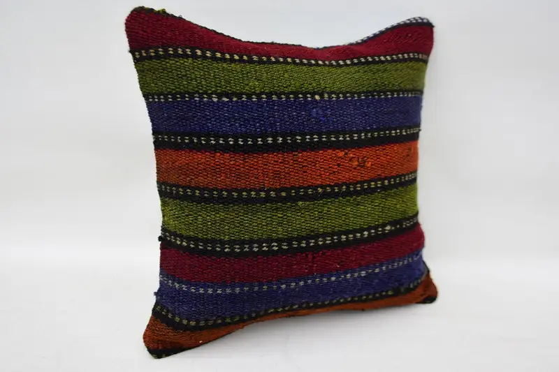 Interior Designer Pillow, Decorative Bolster Cushion, Antique Pillows, Pillow Cover, 12x12 Blue Pillow, Turkish Pillow, Pet Cushion Cover - 2