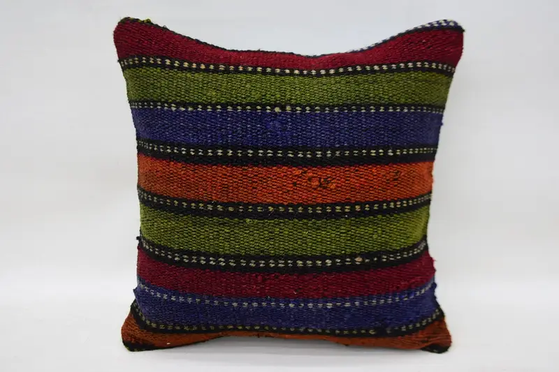 Interior Designer Pillow, Decorative Bolster Cushion, Antique Pillows, Pillow Cover, 12x12 Blue Pillow, Turkish Pillow, Pet Cushion Cover - 4