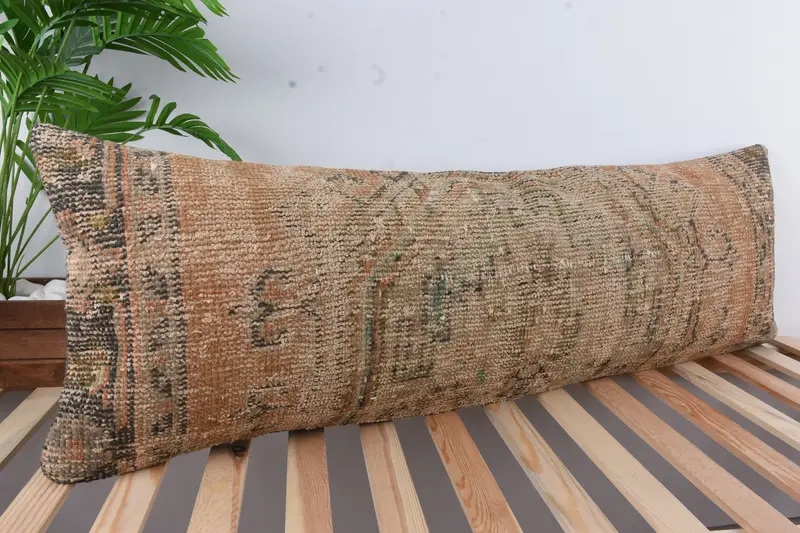 Handmade Kilim Cushion, Authentic Cushion Case, Natural Cushion Cover, Vintage Pillow, Home Decor Pillow, Pillow Cover, 16x48 Red Pillow Cover - 4