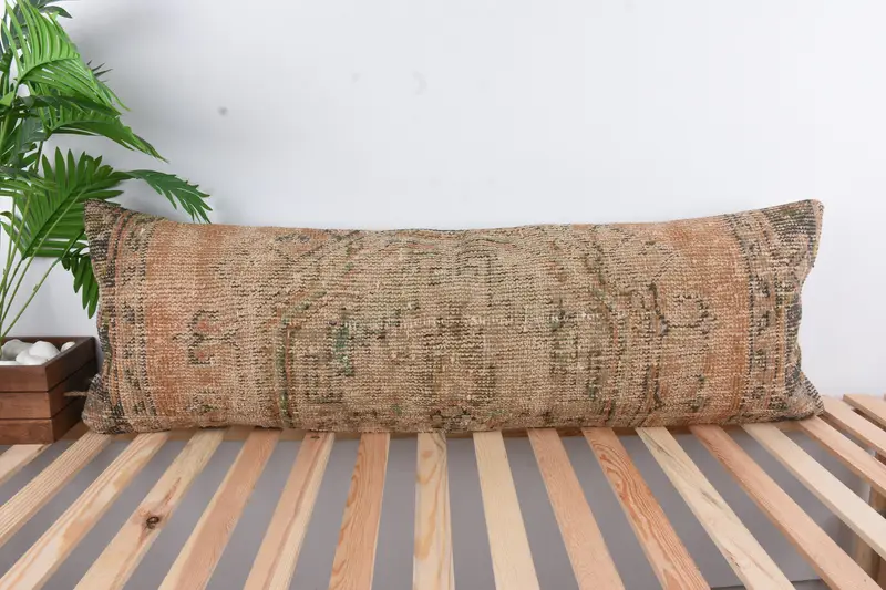 Handmade Kilim Cushion, Authentic Cushion Case, Natural Cushion Cover, Vintage Pillow, Home Decor Pillow, Pillow Cover, 16x48 Red Pillow Cover - 1