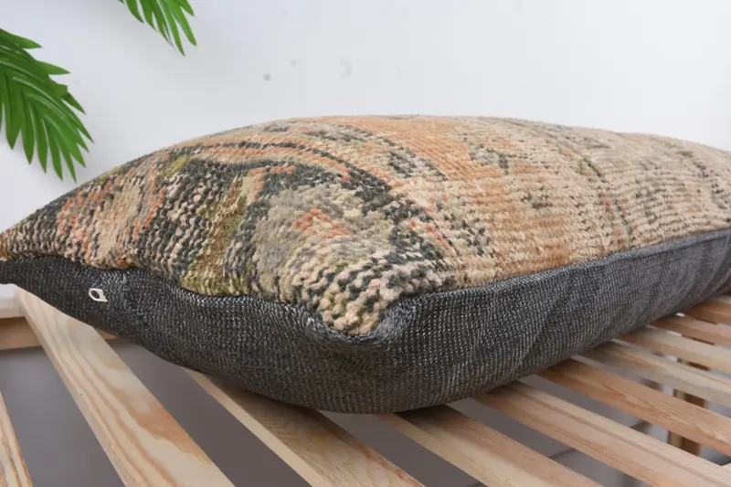 Handmade Kilim Cushion, Authentic Cushion Case, Natural Cushion Cover, Vintage Pillow, Home Decor Pillow, Pillow Cover, 16x48 Red Pillow Cover - 6