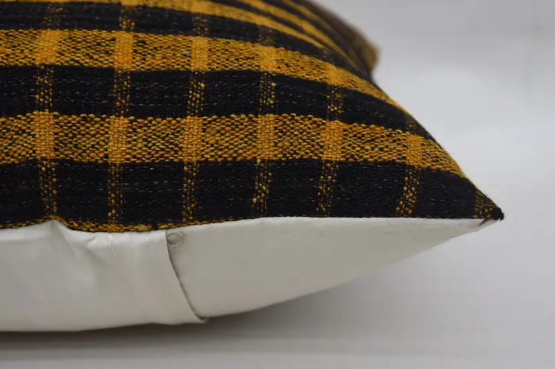 18x18 Yellow Pillow Sham, Anatolian Pillow Sham, Boho Pillow Sham Cover, Pillow Cover, Throw Kilim Pillow, Gift Pillow, Seat Pillow Sham - 5
